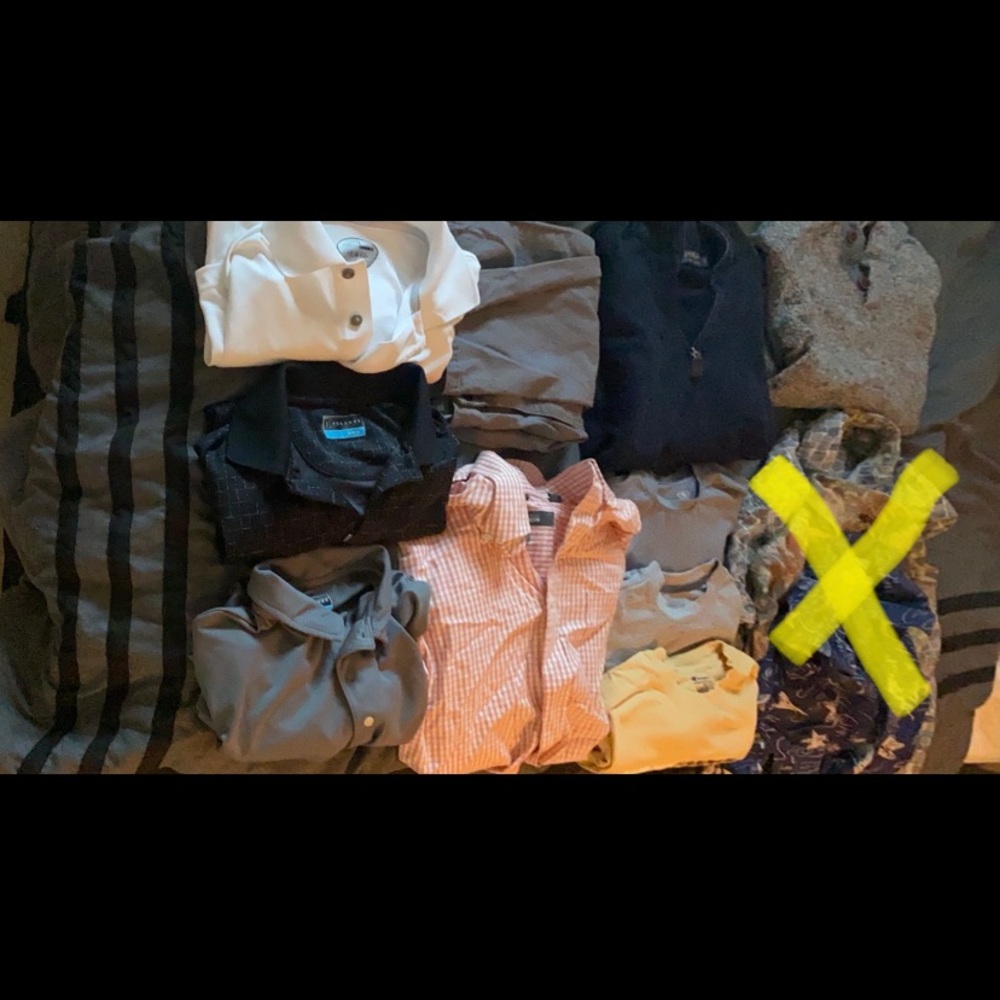 Lot of 10 Clothes (polos, pants, shirts, sweaters)